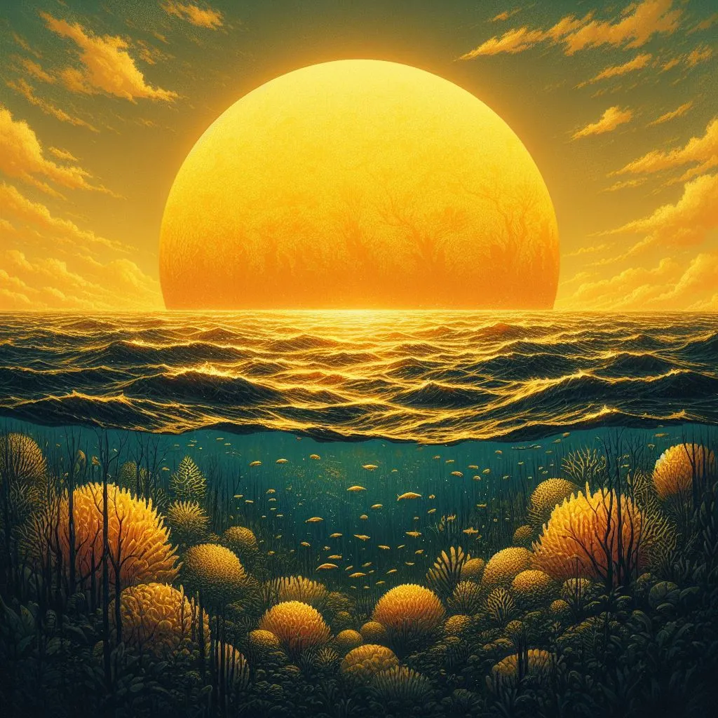 Погружение солнца в подводный мир 4 Fantastic Fish GigaBlox
