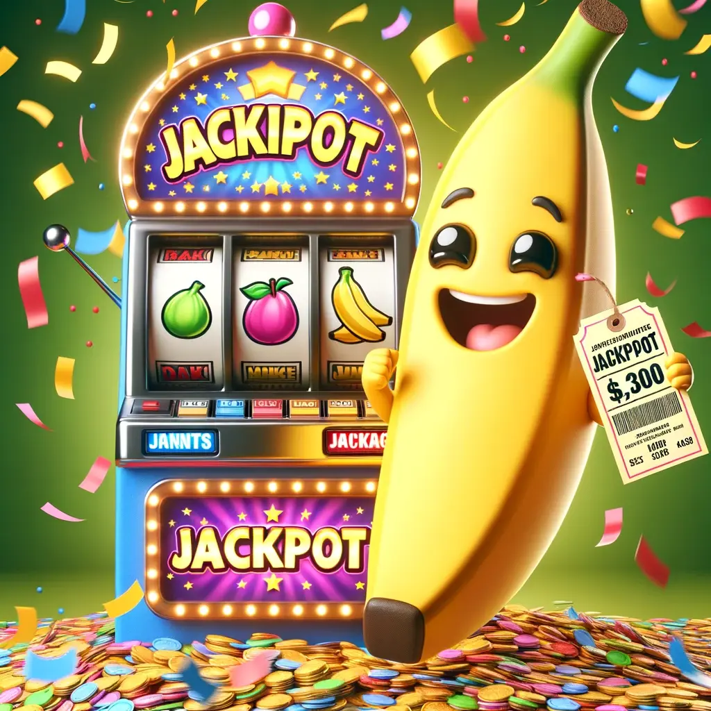Банан выиграл джекпот в игровм автомате Bananas go Bahamas
