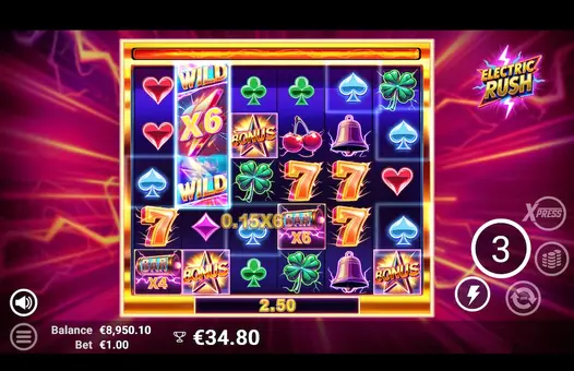 Играть в новый слот автомат Electric Rush на деньги