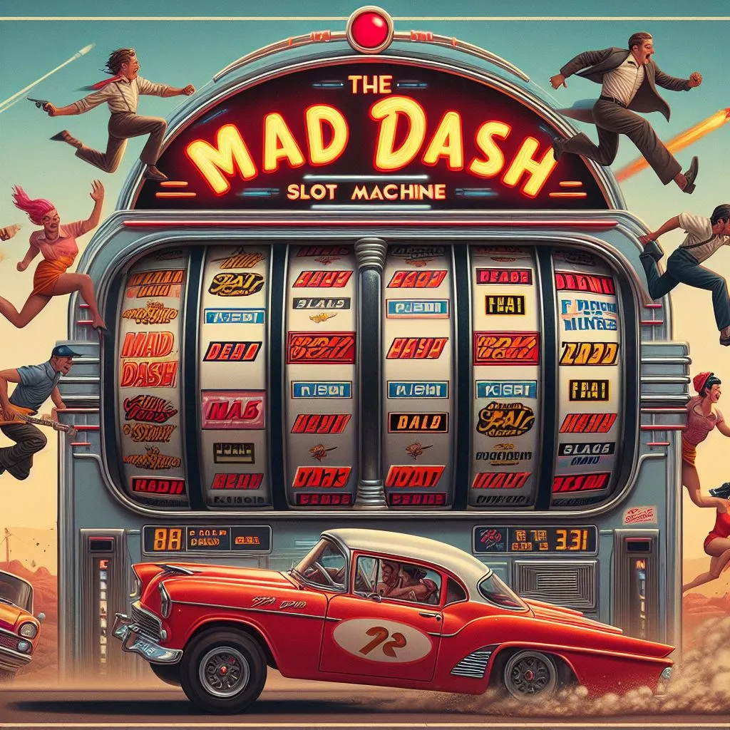 Участники гонки пробегают мимо нового игрового автомата Mad Dash