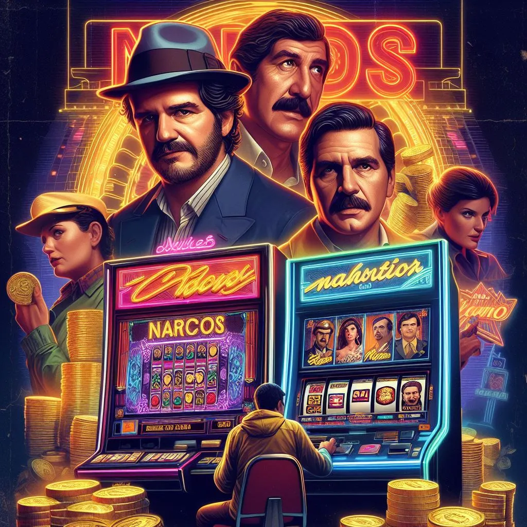Главные герои сериала Наркос и новый игровой аппарат Narcos