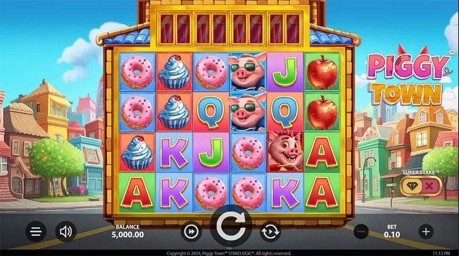 Новый игровой автомат на деньги - Piggy Town (Город свинок)