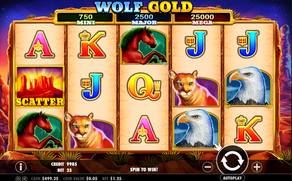 Новый игровой автомат на деньги - Wolf Gold (Волчье золото)
